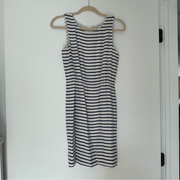 J. Crew Navy and White Striped Sleeveless Dress - Picture 2 of 5